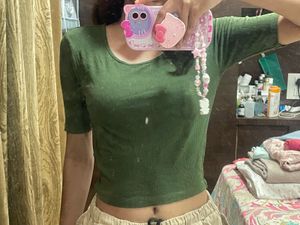 Green Crop Top
