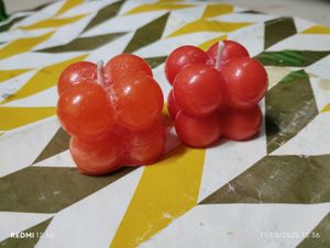 Stylish Bubble Candle Set - Orange