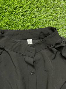 High Low Black Stretchable Top