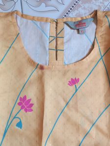Yellow beautiful kurti with sequence all over