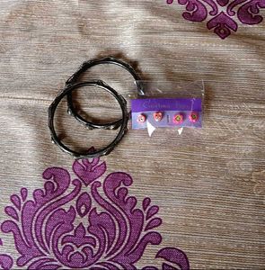 Cute Earrings+ Kangans