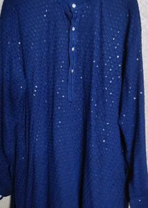 Elegant Blue Embellished Kurta