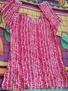 Pink Patterned Kurti