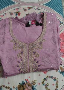 New Elegant Lavender Kurta Set