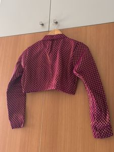 Crop brocade blouse for skirt