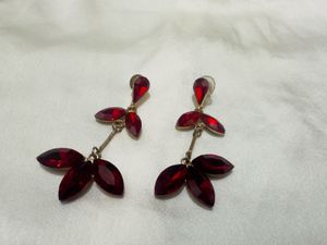 Retro Ruby Red Statement Earrings