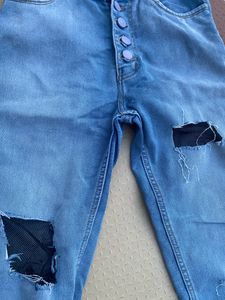 High Waist Ribbed Jean