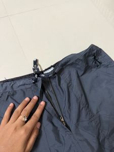 Gray Drawstring Parachute Pants