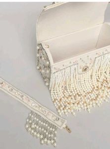 Elegant Beaded Clutch with Strap