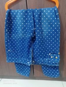 Polka Dot Denim Jeans