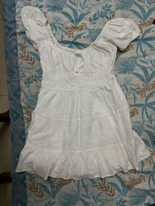 White Eyelet Mini Dress