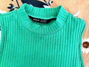 Green Ribbed Tank Top