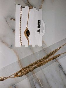 Layered Key &amp; Lock Necklace and bracelet