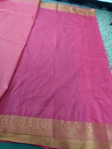 Dual tone peacock green saree