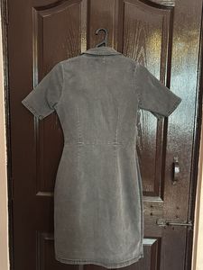 Knee-Length Grey Denim One-Piece By Velleygirl