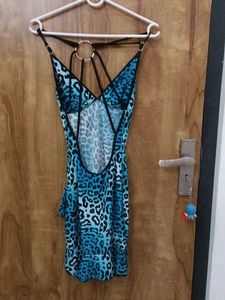 Blue Animal Print Dress