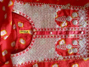 Selling Orange Kurta Set