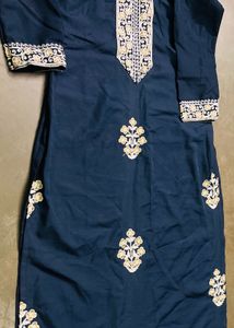 Blue Embroidered Kurta Set