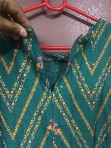 Green Printed Ethnic Jumpsuit