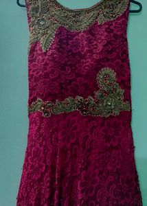 Maroon Lace Dress