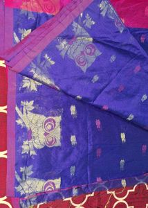 Blue & Pink Handloom Saree