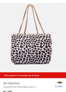 Animal Print Sling Bag With Chain