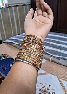 Oxidised Golden Bangles Set