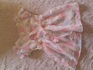 Off White Printed Frock (Girl&#39;s)