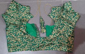 Green  Gold Embroidered Blouse