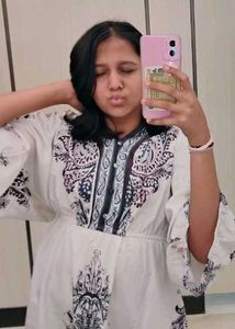 Boho Blue &amp; White Kaftan Dress