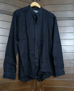 Marks & Spencer Men Black Slimfit Cotton Shirt