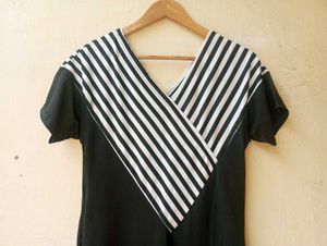 Striped Short Pinteresty Dress With Pockets Women