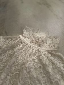 White Embroidered Lace High Neck Top