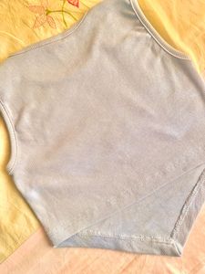 Shein Inspired Blue Crop Top With Triangle Cut
