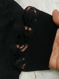 Black Lace Detail Cardigan