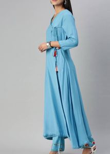 Blue Kurta Suit Set With Dupatta
