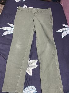 Olive Green Casual Pants