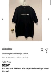 Balenciaga Mirror T-Shirt Black Men&#39;s
