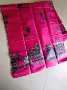 Vibrant Pink Folk Art Silk.