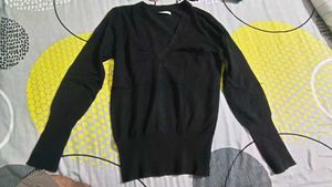 Elegant Black V-Neck Sweater