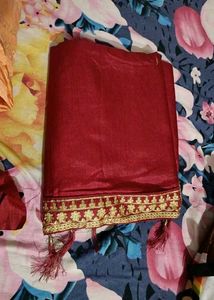 New Embroidered Saree With Designe Blouse Piece