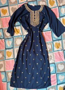Elegant Navy Blue Ethnic Kurti