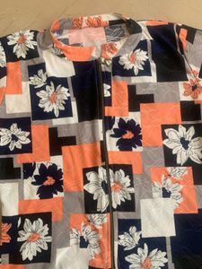 Geometric Floral Printed Kurti – Multicolor