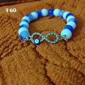 Blue & White Beaded Bracelet