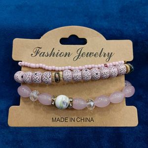 White Beaded Bracelet Set