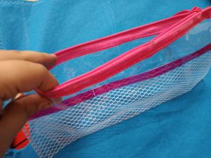 Set of 6 Pink Zippered Clear Pouches