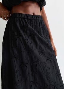 NEW LOOK Schiffli Black Maxi Skirt