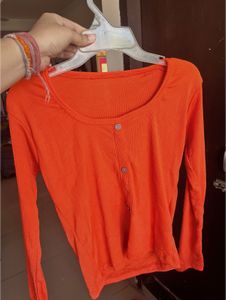 🔥Bright Orange Ribbed Top🔥
