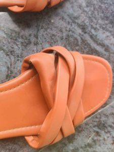 Black And Orange Flipflops