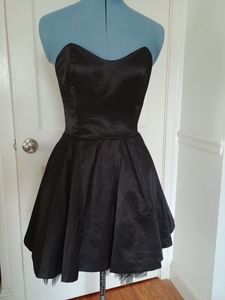 Black Strapless Bow Elastic Tulle Cocktail Party